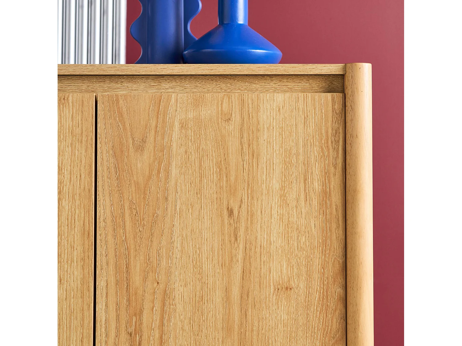 Buffet décor bois 2 portes naturel - 80 x 42 x 78.5 cm - Harmony