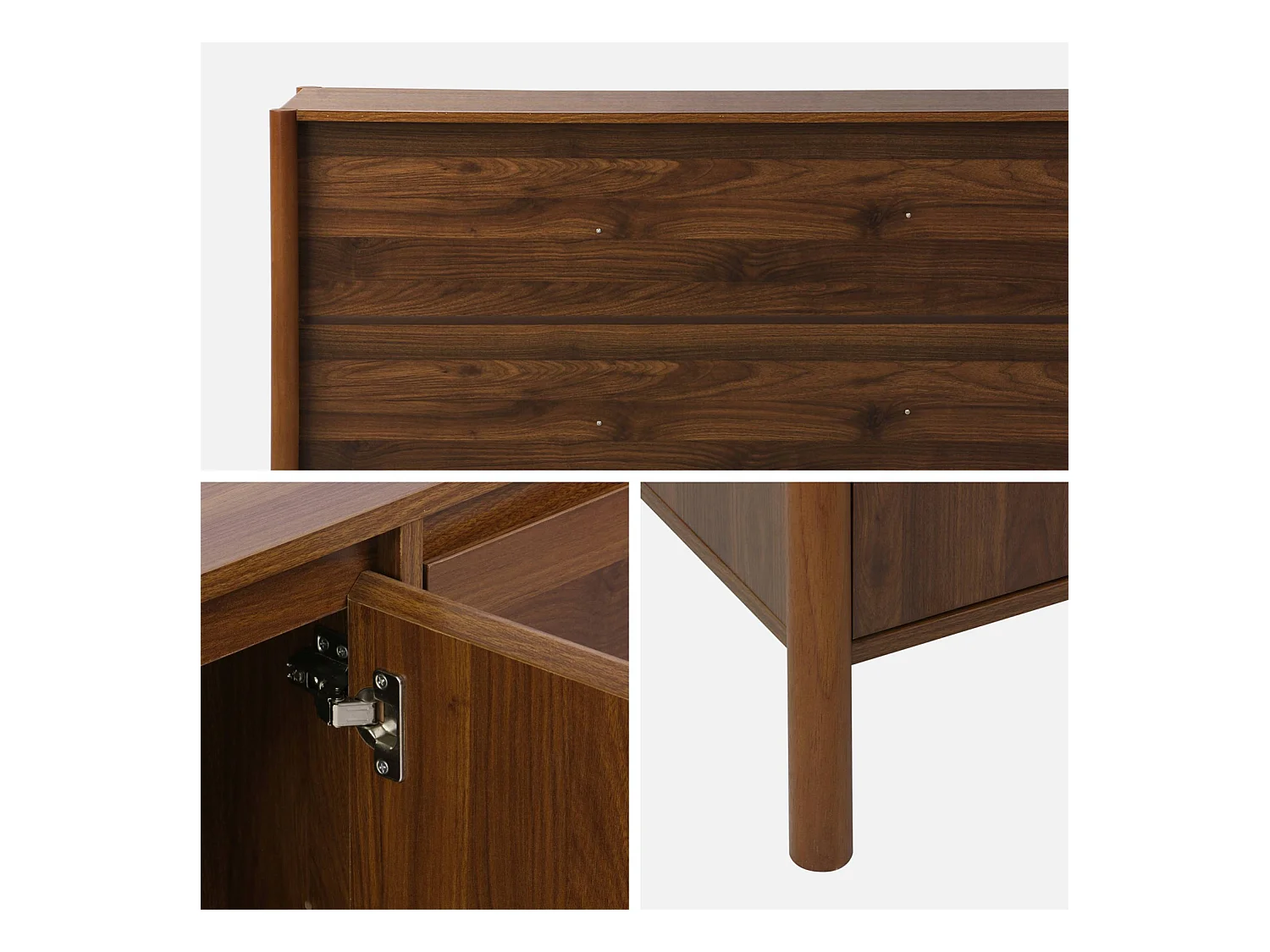 Aparador con 3 puertas, 140cm nogal