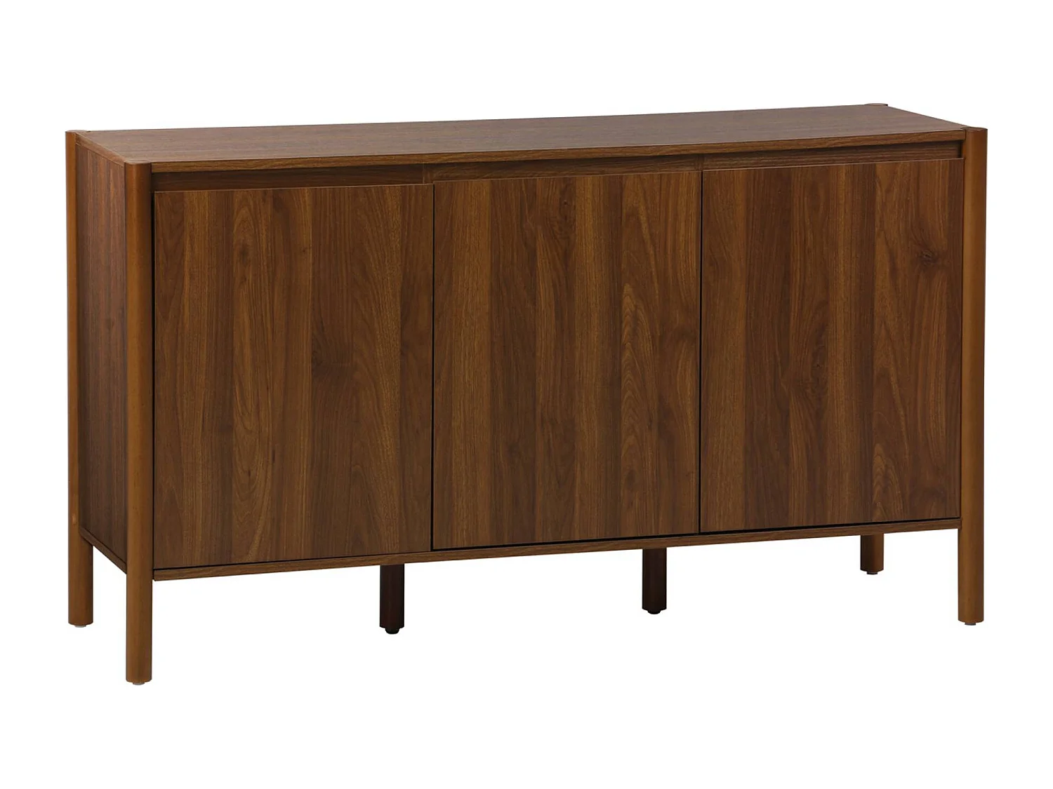 Credenza decorazione legno 3 ante 140cm, noce