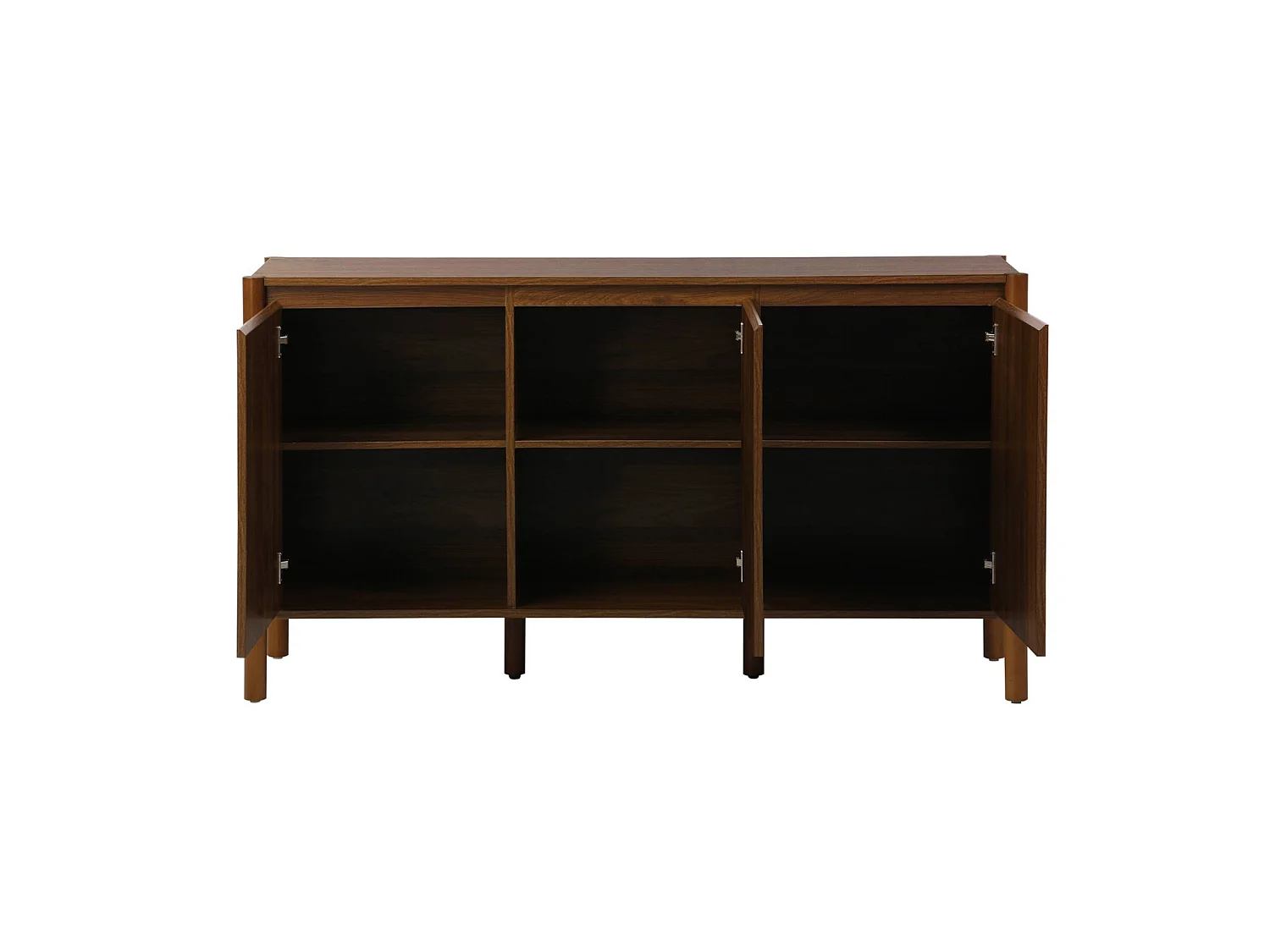 Credenza decorazione legno 3 ante 140cm, Harmony, Noce, 140x42x78 cm