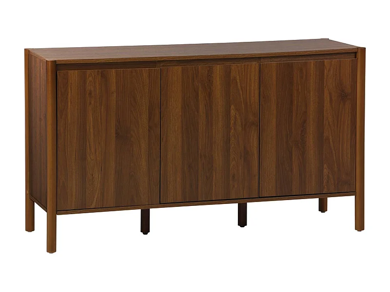 Credenza decorazione legno 3 ante 140cm, marrone