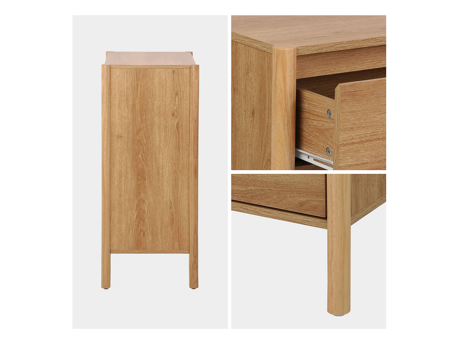 Cómoda con 4 cajones, 80cm natural