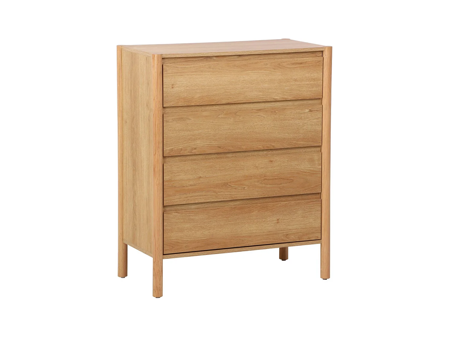 Commode décor bois 4 tiroirs naturel 80cm - 80 x 40 x 98 cm - Harmony