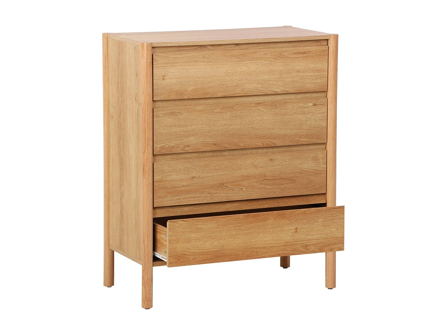 Cómoda con 4 cajones, 80cm natural