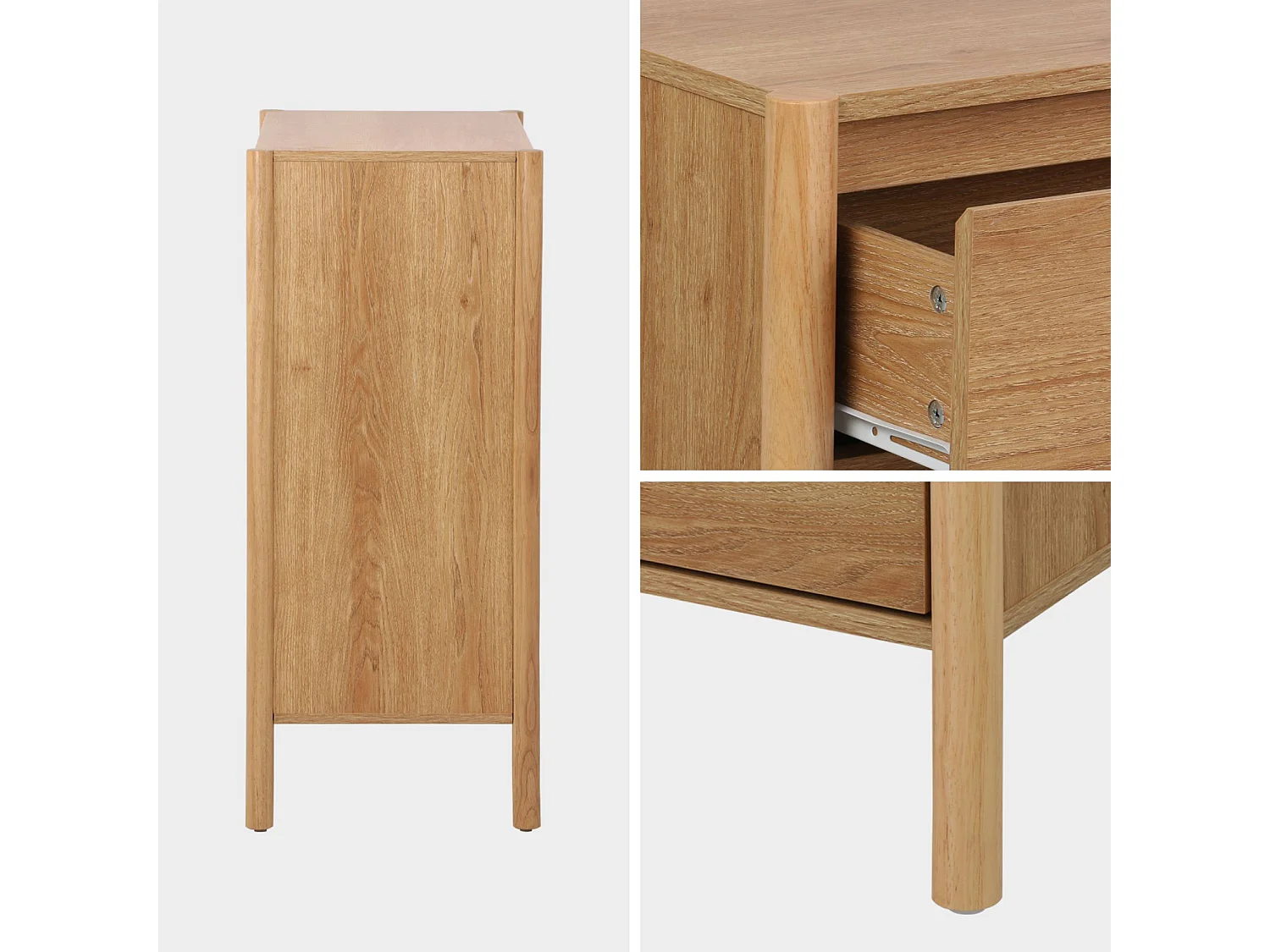 Cómoda con 4 cajones, 80cm natural