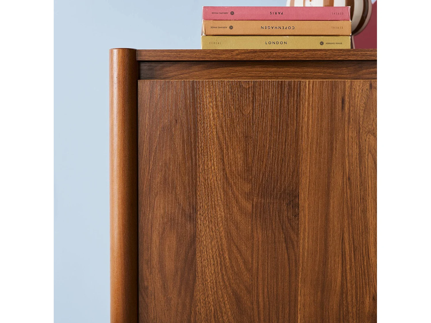 Credenza decorazione legno 2 ante 80cm, marrone