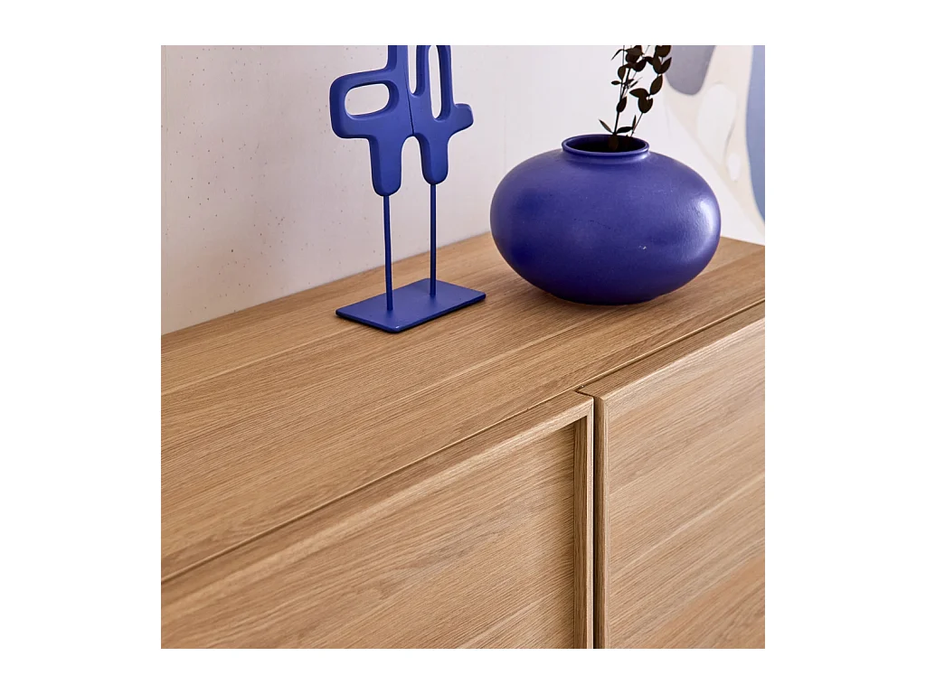 Credenza effetto legno 3 ante, 160cm, marrone naturale