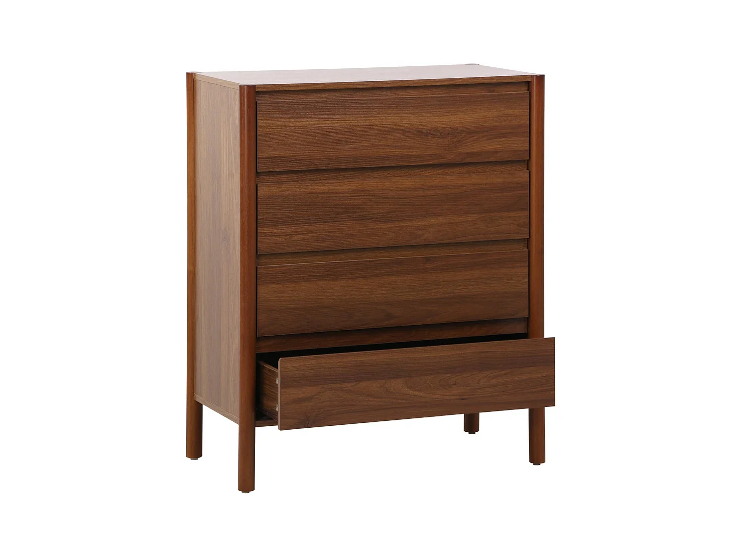 Cómoda con 4 cajones, 80cm nogal