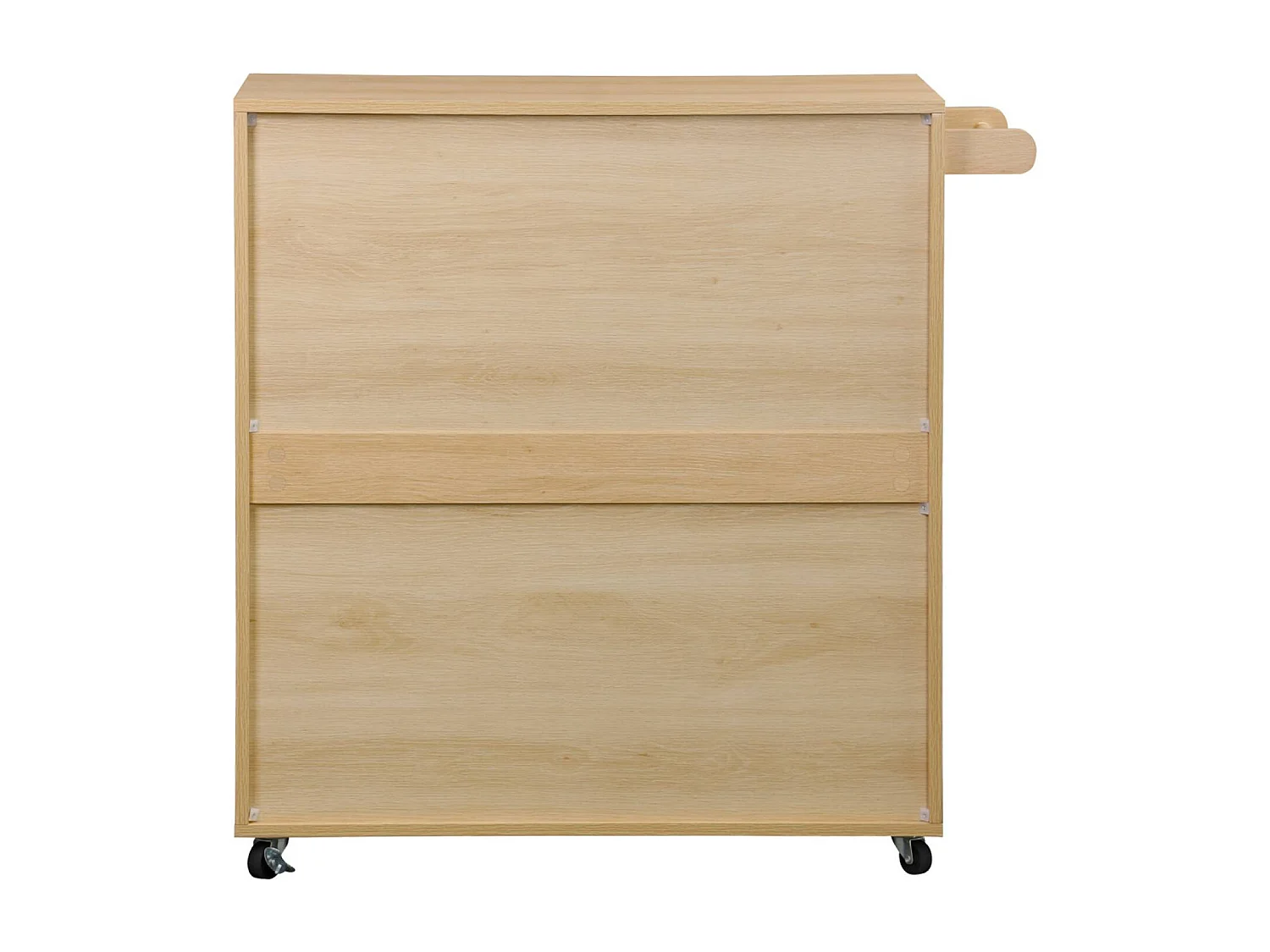 Carro de cocina de madera con 1 tirador y 1 cajón 2 puertas natural