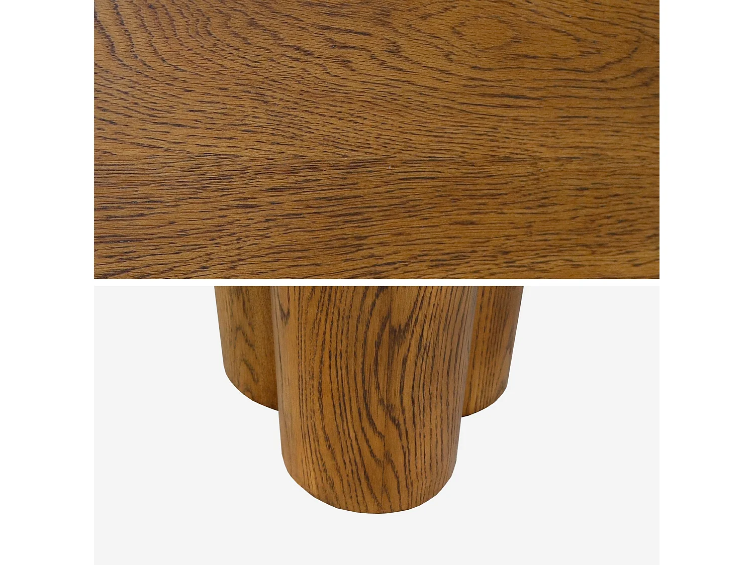 Tavolo da pranzo ovale in legno di hevea e impiallacciato rovere 8