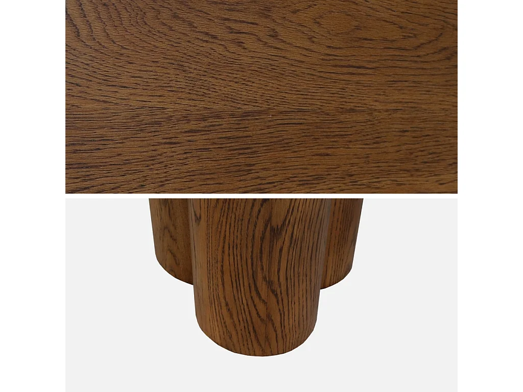 Tavolo da pranzo ovale in legno di hevea e impiallacciato rovere 8