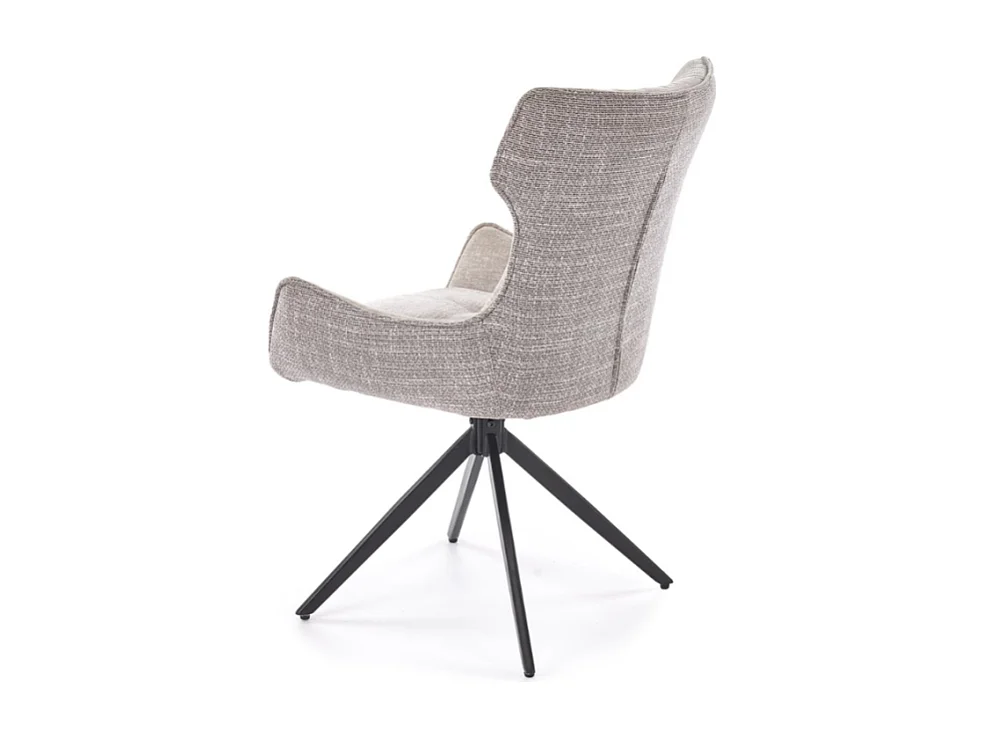 Chaise design en tissu gris - pieds métal 4 branches BEATRIX