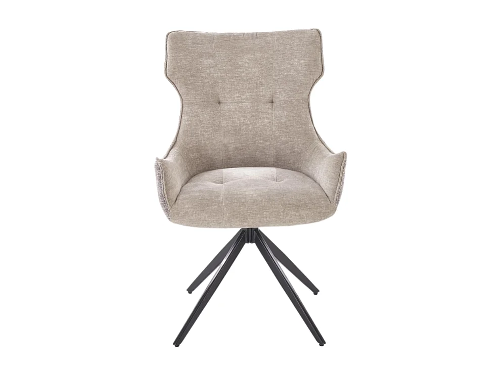 Chaise design en tissu gris - pieds métal 4 branches BEATRIX