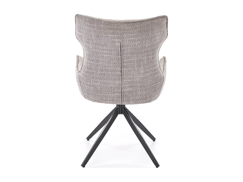 Chaise design en tissu gris - pieds métal 4 branches BEATRIX