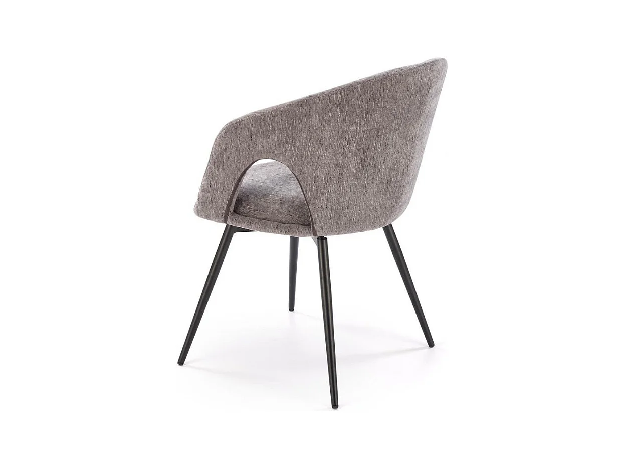 Silla giratoria de diseño en tejido gris Melaine