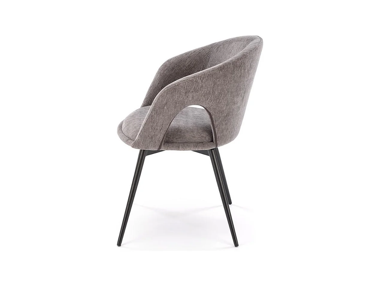 Silla giratoria de diseño en tejido gris Melaine