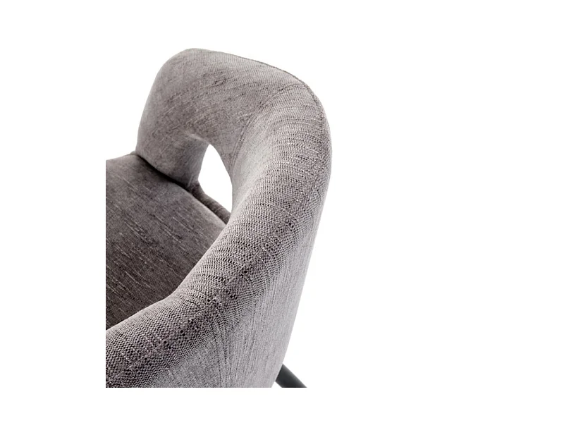 Silla giratoria de diseño en tejido gris Melaine