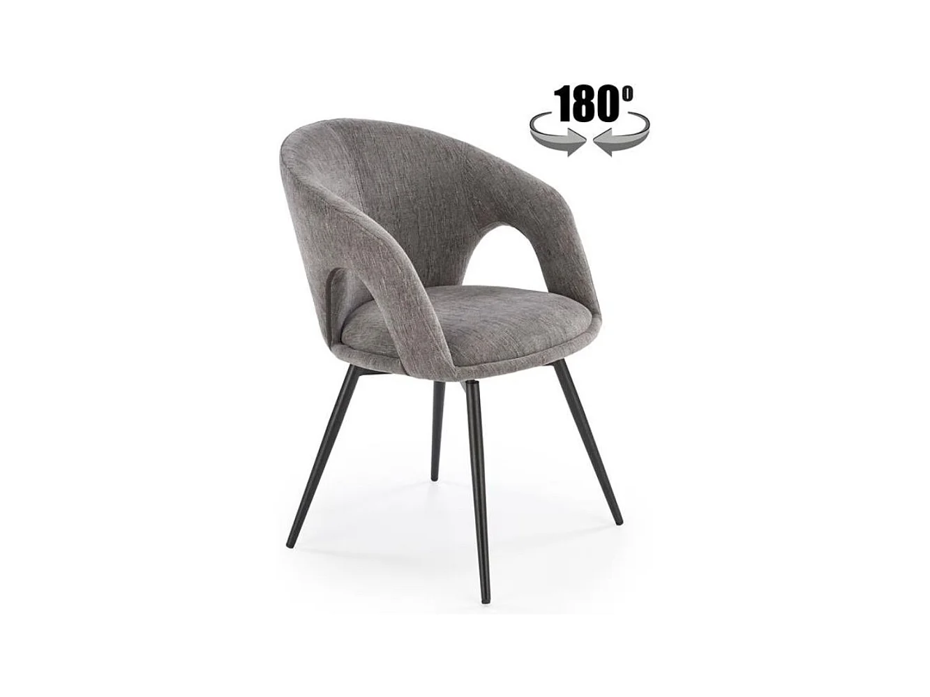 Chaise pivotante design grise en tissu Melaine