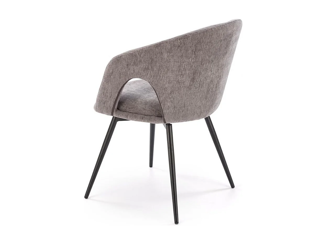 Silla giratoria de diseño en tejido gris Melaine