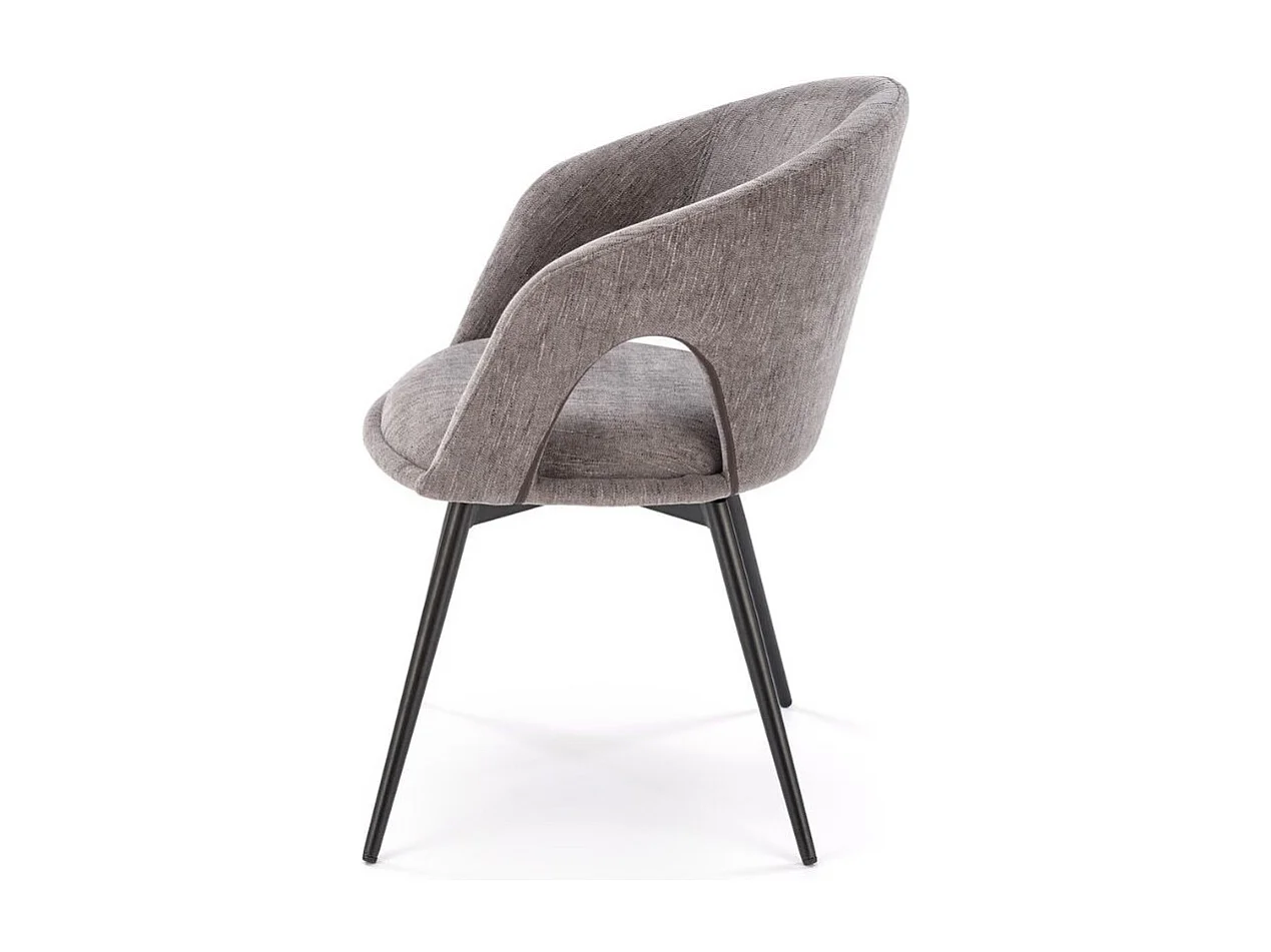 Silla giratoria de diseño en tejido gris Melaine