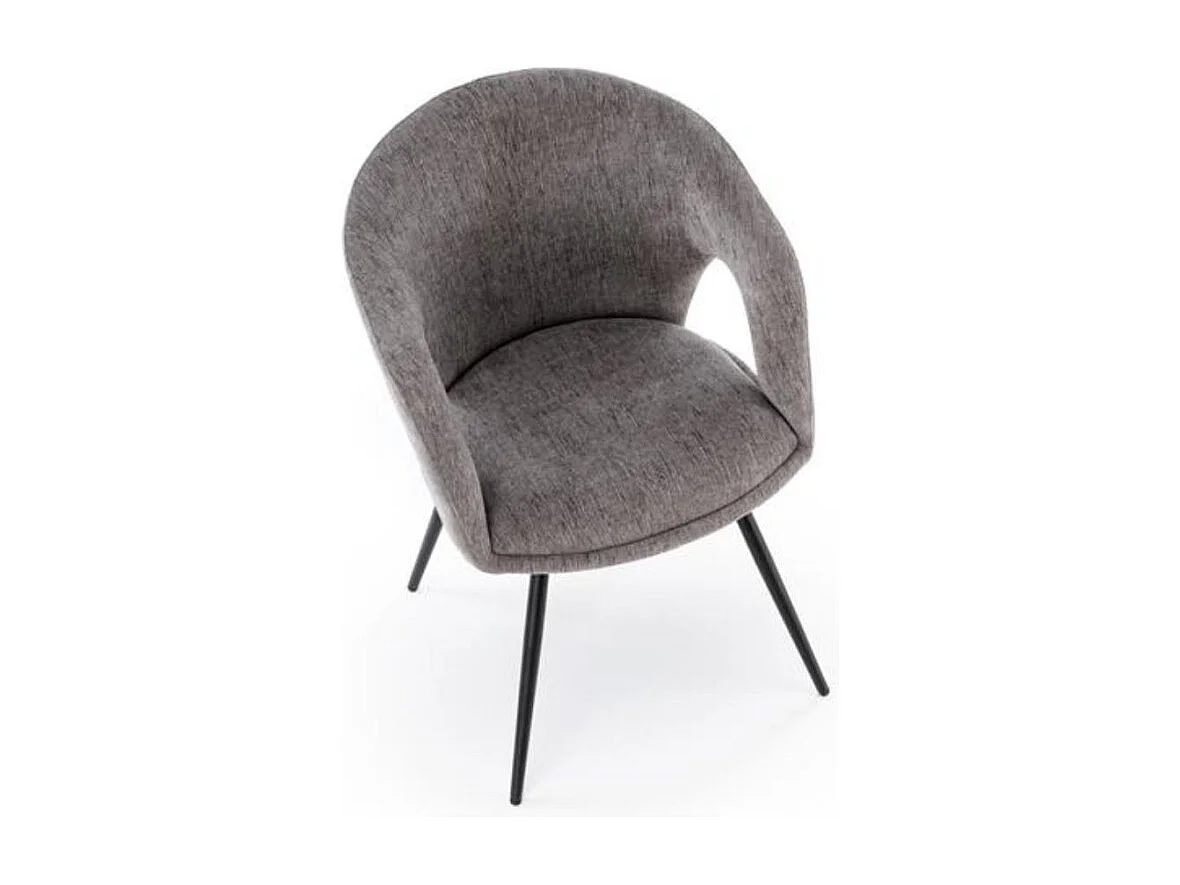 Silla giratoria de diseño en tejido gris Melaine