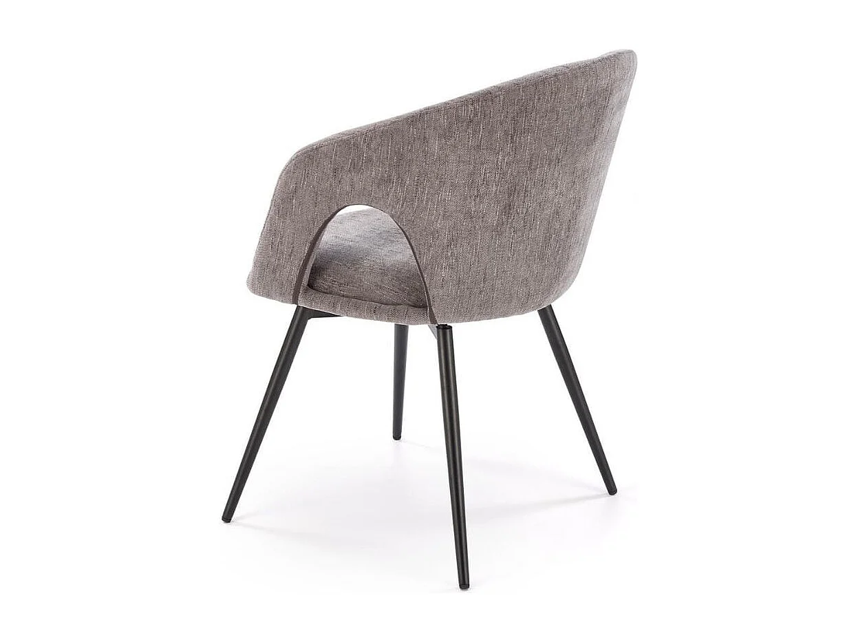 Chaise pivotante design grise en tissu Melaine