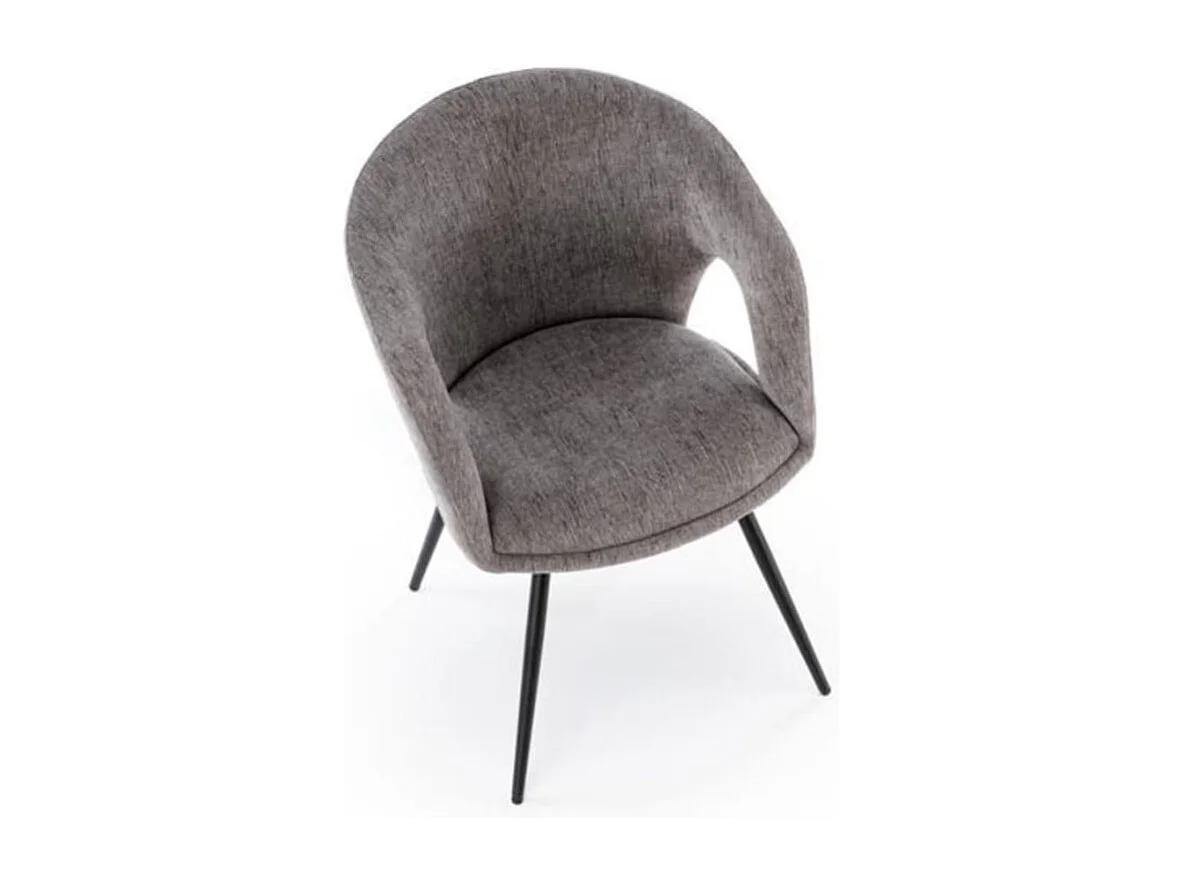 Chaise pivotante design grise en tissu Melaine
