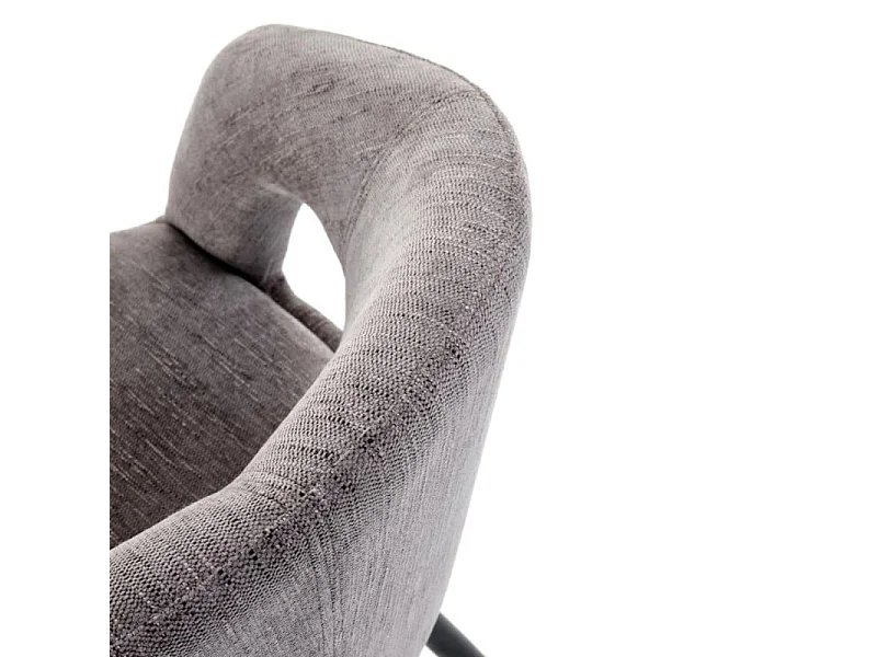 Chaise pivotante design grise en tissu Melaine