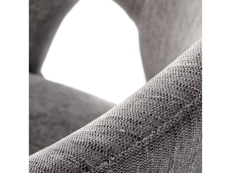 Chaise pivotante design grise en tissu Melaine