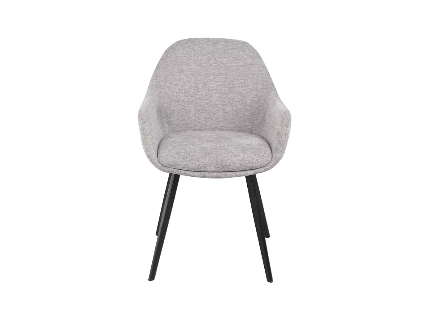 Chaise tissu en gris avec accoudoirs et piètement noir mat style moderne VEERON