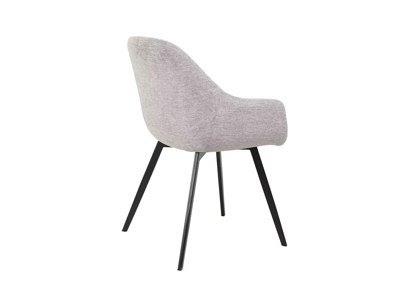 Chaise tissu en gris avec accoudoirs et piètement noir mat style moderne VEERON