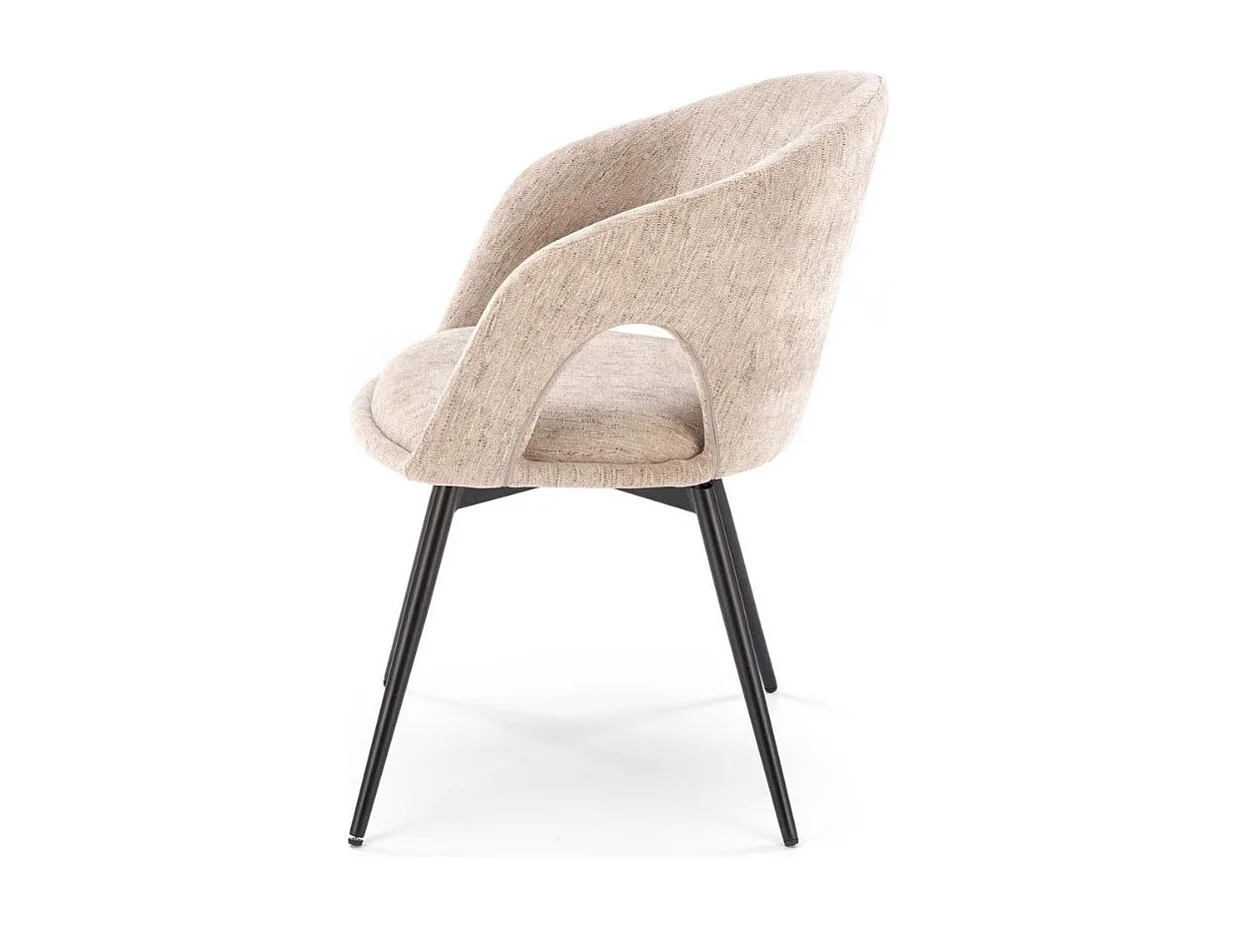 Chaise pivotante design en tissu beige Melaine