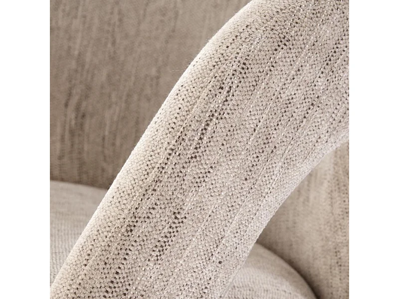 Chaise pivotante design en tissu beige Melaine