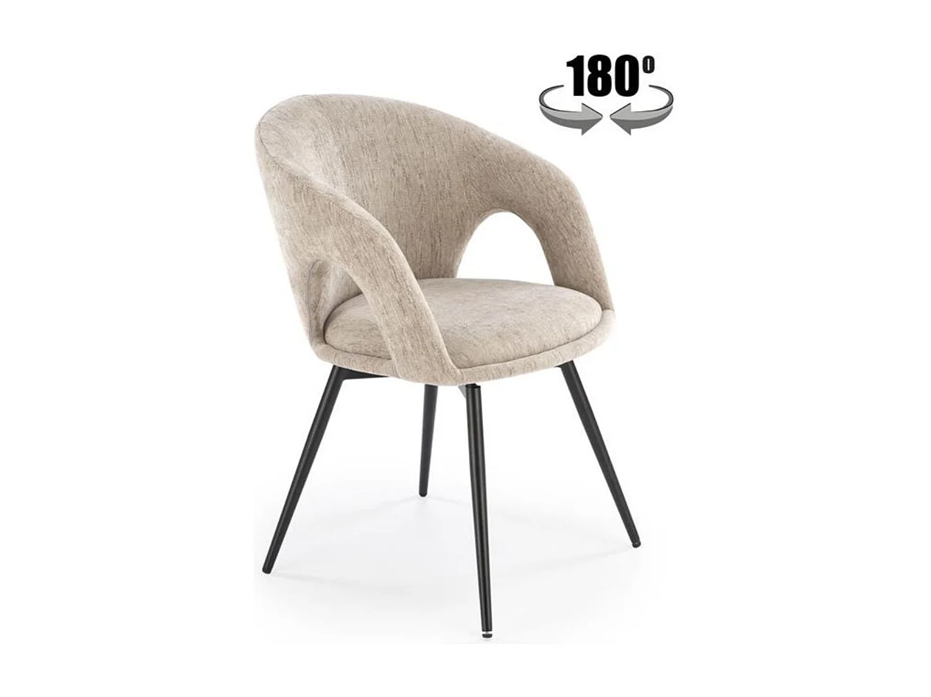 Chaise pivotante design en tissu beige Melaine