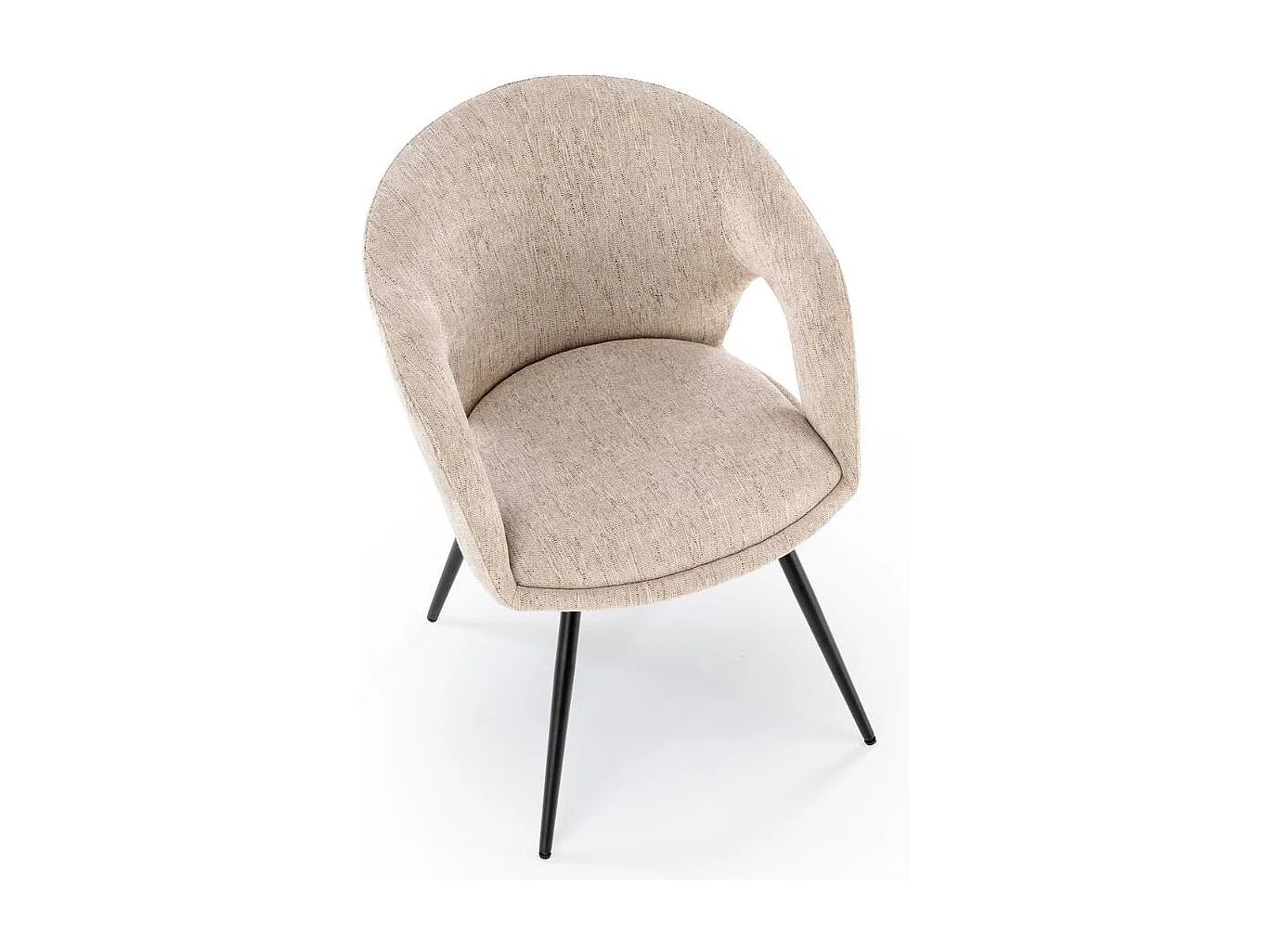 Chaise pivotante design en tissu beige Melaine