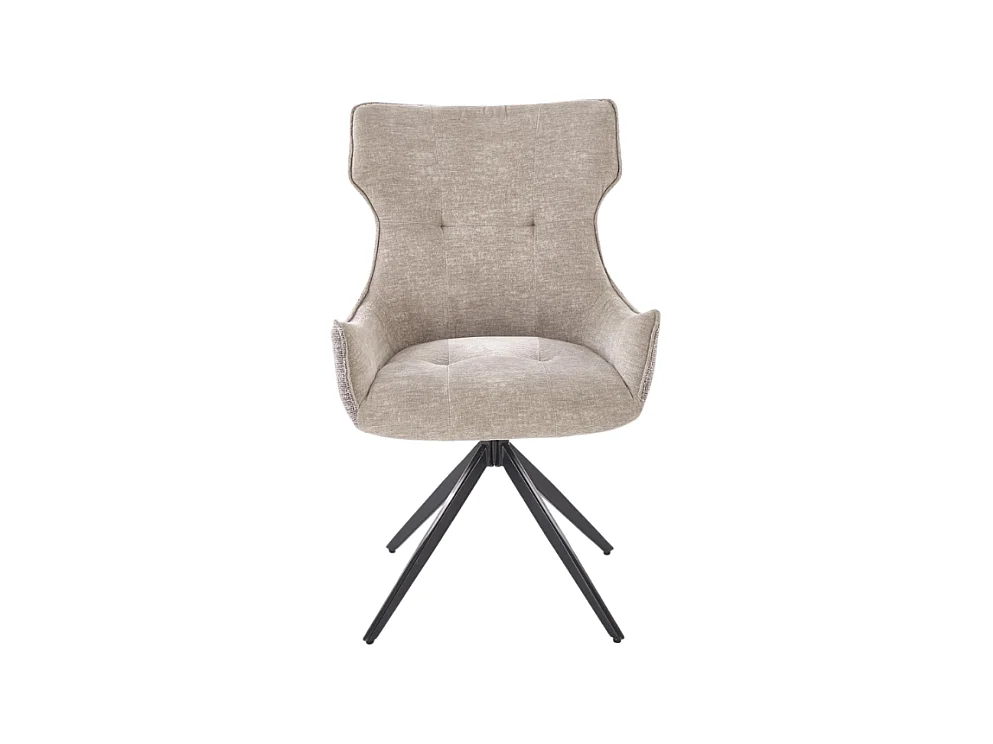 Chaise de salle à manger design en tissu beige BEATRIX