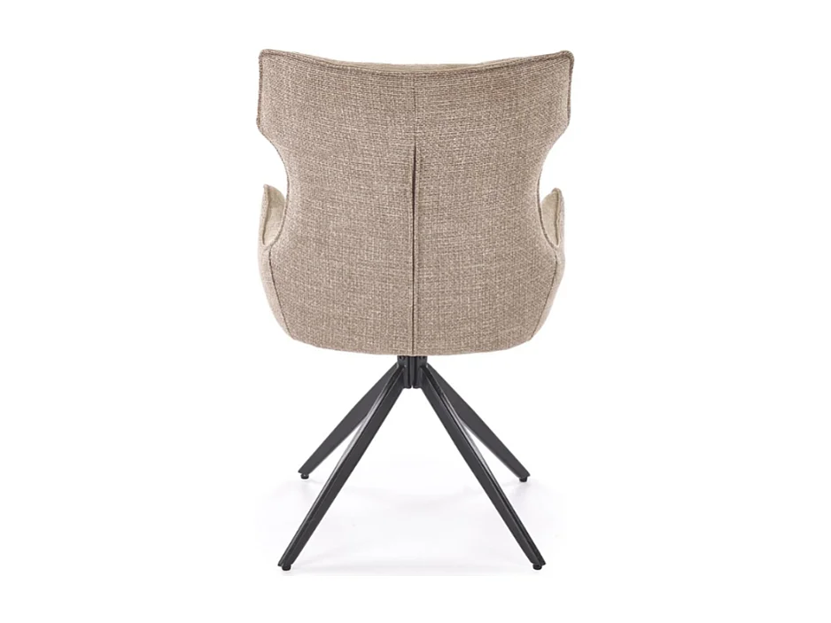 Chaise de salle à manger design en tissu beige BEATRIX