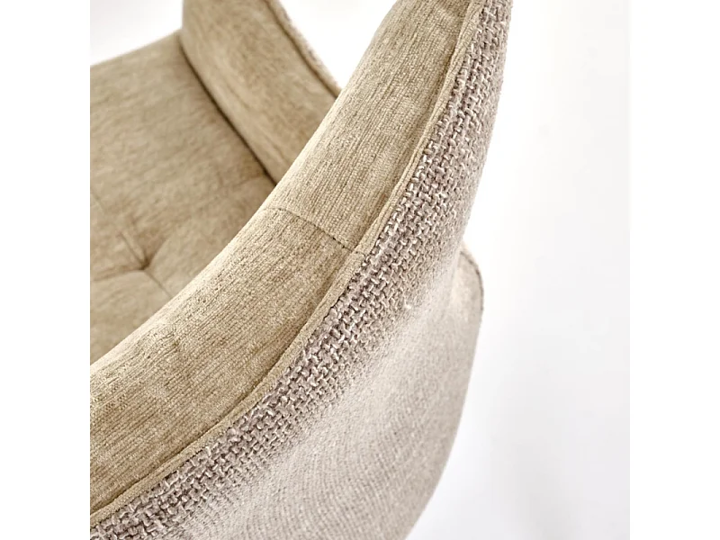 Chaise de salle à manger design en tissu beige BEATRIX