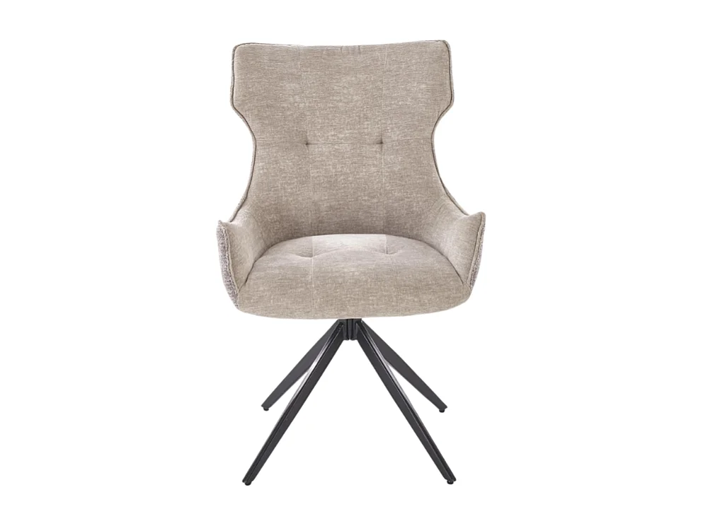 Chaise de salle à manger design en tissu beige BEATRIX