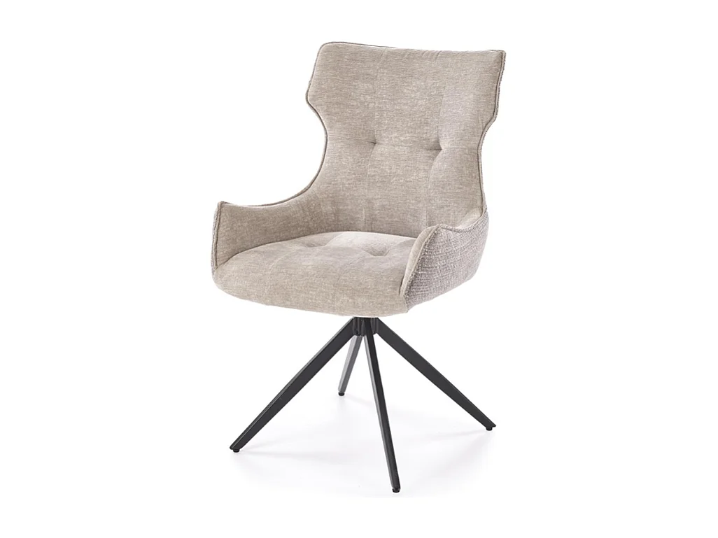 Chaise de salle à manger design en tissu beige BEATRIX