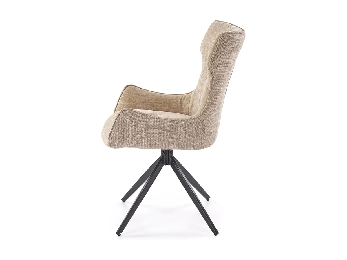 Chaise de salle à manger design en tissu beige BEATRIX