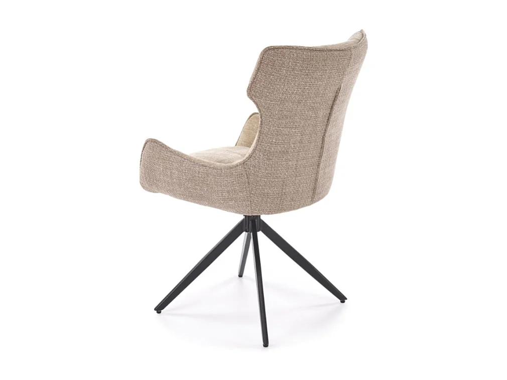 Chaise de salle à manger design en tissu beige BEATRIX