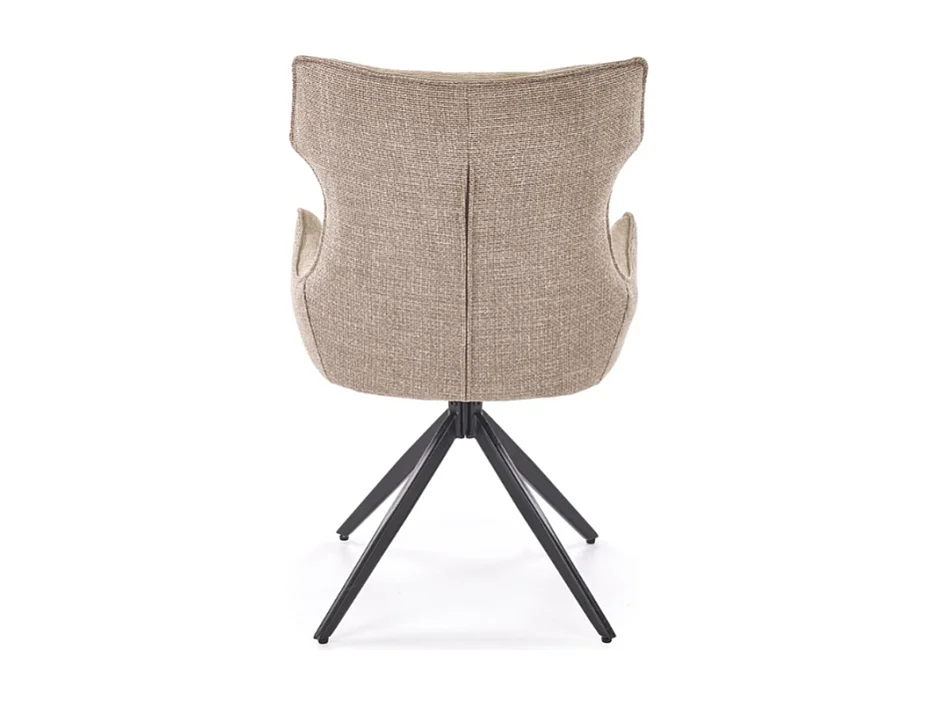 Chaise de salle à manger design en tissu beige BEATRIX