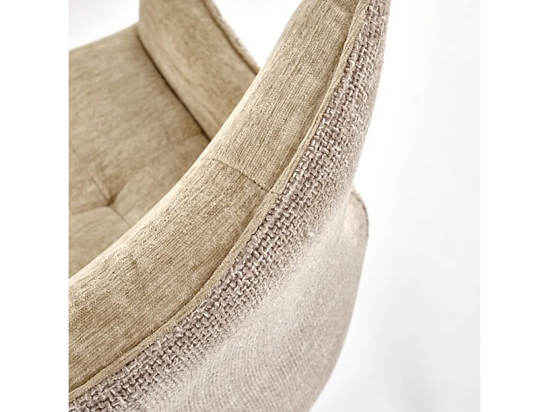 Chaise de salle à manger design en tissu beige BEATRIX