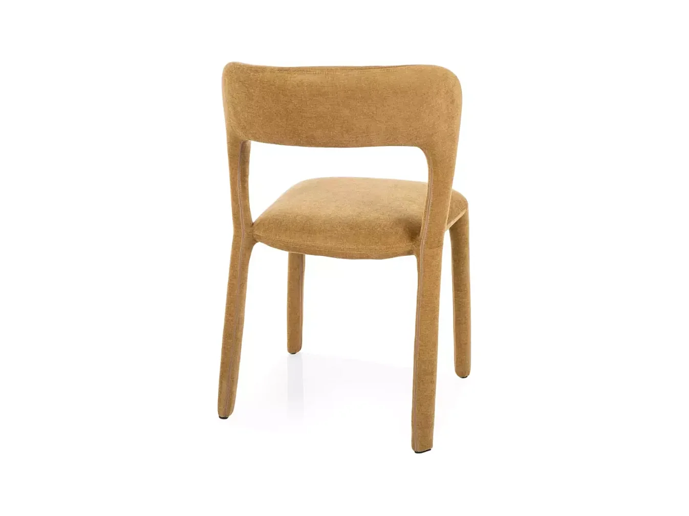 Chaise en tissu olive intégral, assise confortable et lignes douces contemporaine VINIO