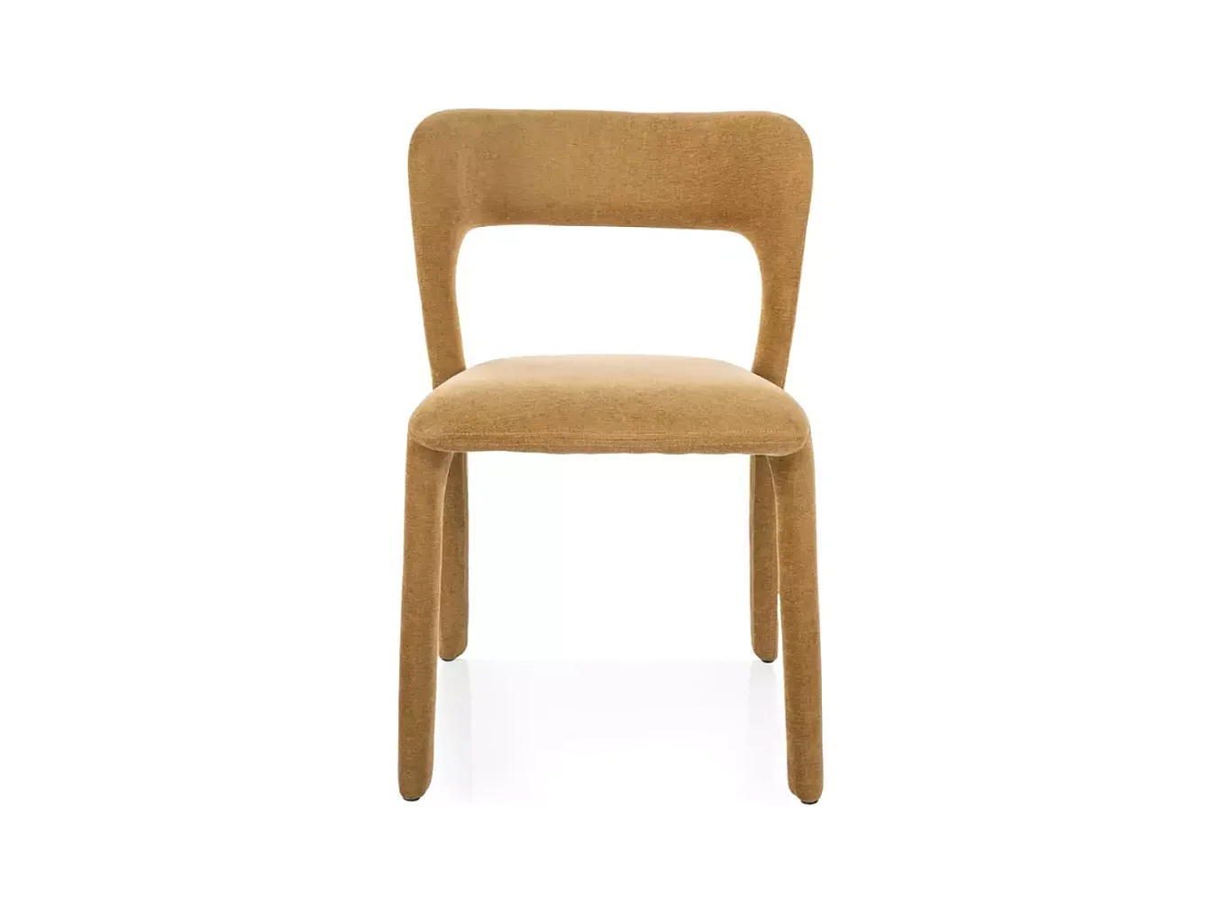 Chaise en tissu olive intégral, assise confortable et lignes douces contemporaine VINIO