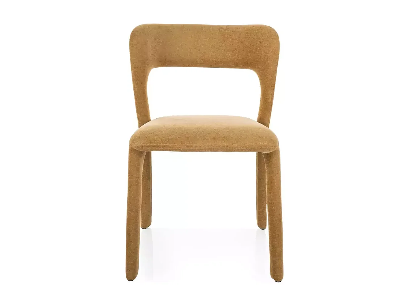 Chaise en tissu olive intégral, assise confortable et lignes douces contemporaine VINIO