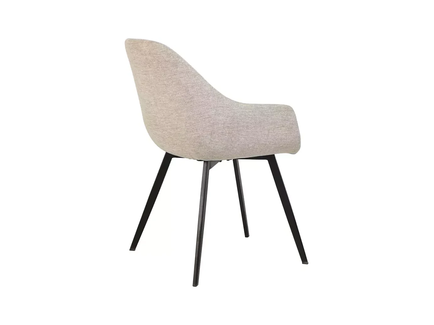 Chaise tissu en beige avec accoudoirs et pieds métal noir mat design VEERON