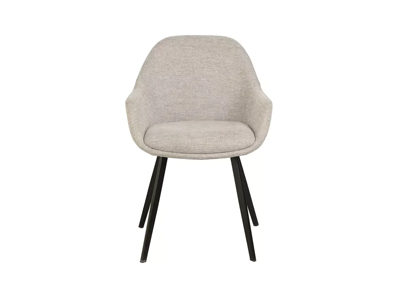 Chaise tissu en beige avec accoudoirs et pieds métal noir mat design VEERON