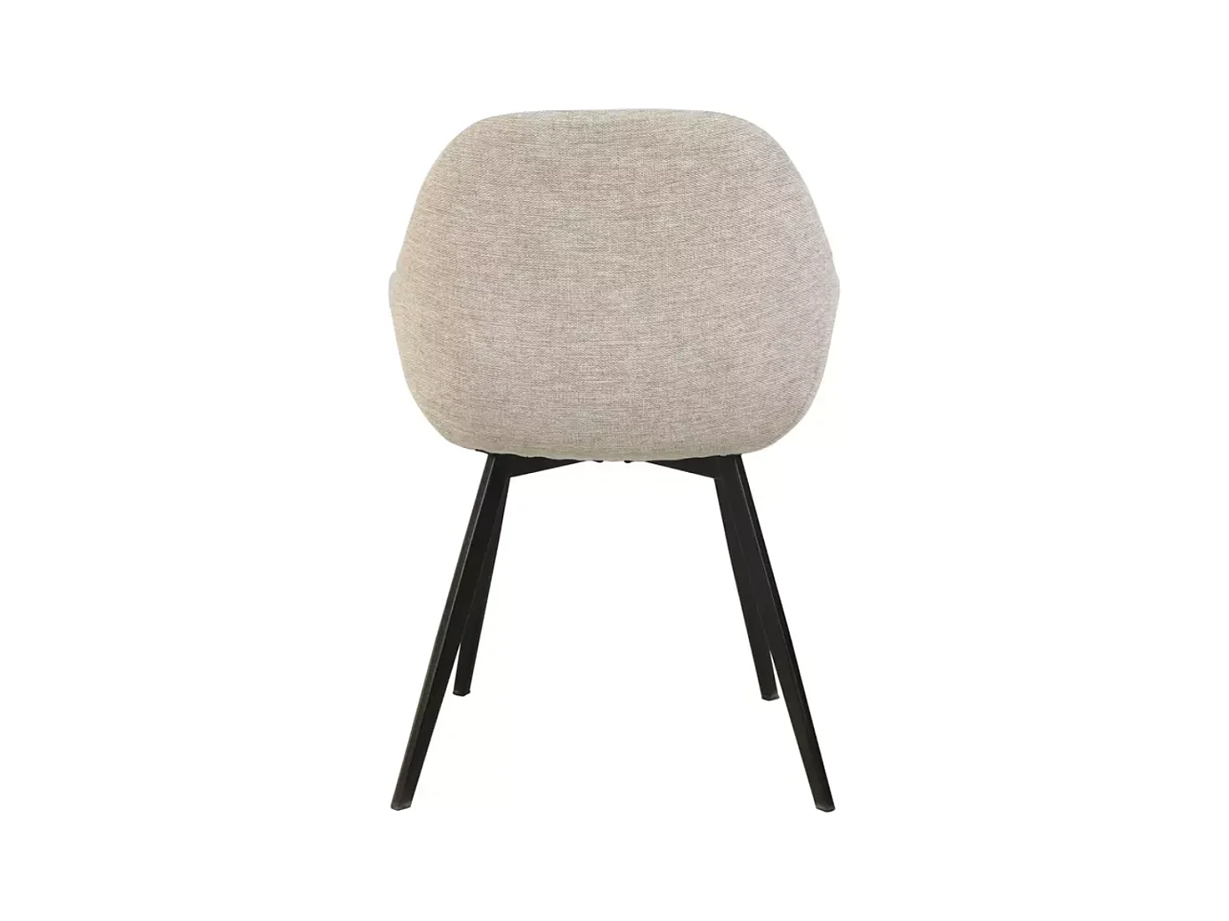 Chaise tissu en beige avec accoudoirs et pieds métal noir mat design VEERON